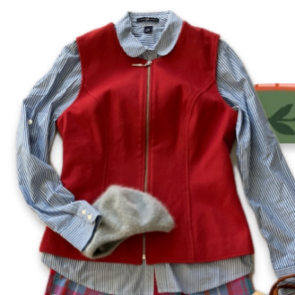 Devonshire Cream Red Zip-Up Vest